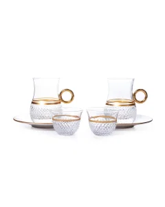 A set of 18-piece golden cups and cups