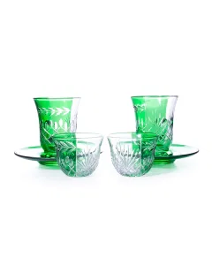Green 18-piece set of cups and cups