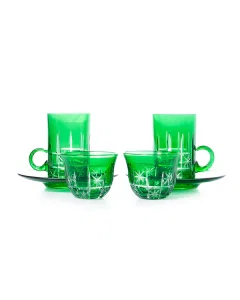 Green 18-piece set of cups and cups