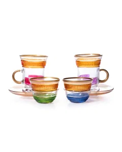 A set of 18 colorful cups and cups