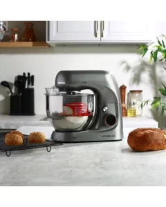 Home elec stand mixer with rapid brewing feature, 5.3 liters, 1100 watts, gray