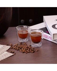 Glass coffee cup set