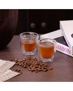 Glass coffee cup set