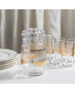 Jakeset with gold glass cups 7 pieces