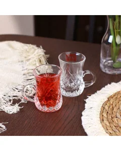 Glass tea set, 6 pieces