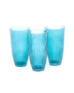 Glass cups set, 3 pieces, 350 ml, colored