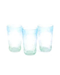 Glass cups set, 3 pieces, 350 ml, colored