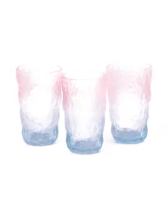 Glass cups set, 3 pieces, 350 ml, colored