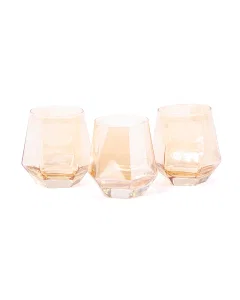 Glass cups set, 3 pieces, 310 ml, colored