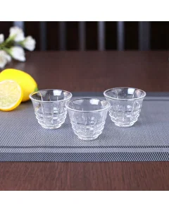 A set of 12-piece glass coffee cups