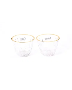 Set of 12 coffee cups, gilded glass