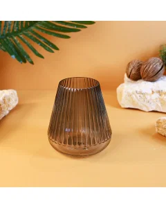 Black glass vase 16*18 cm