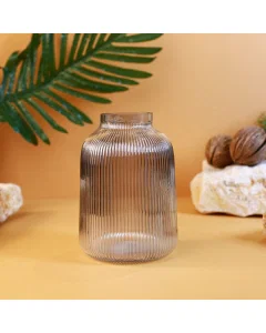 Black glass vase 15.5*20 cm