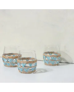 Glass cupsset with 6 porcelain porcelain