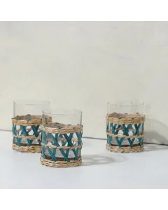 Glass cupsset with 6 porcelain porcelain