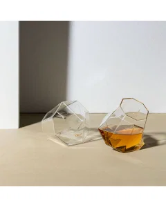 Glass cup set 6 transparent pieces