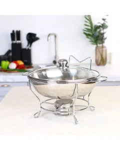 Steel buffet heater with glass cover 6 liters