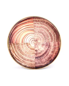 Round black brown serving tray