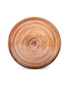 Dark brown black circular serving tray
