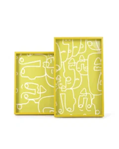 Green rectangular tofa set of 2 pieces