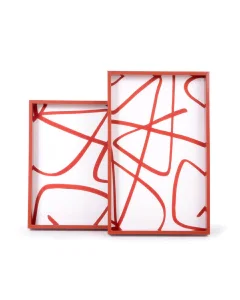 Brown rectangular tofa set of 2 pieces