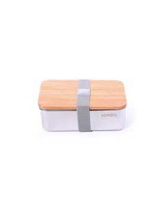Small silver wood lid rectangular food container