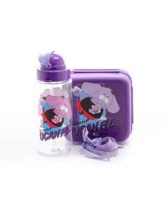 The decorated baby set is mauve