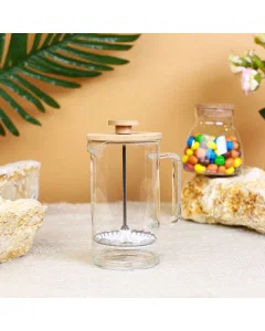 Fellow glass jug with large bamboo cover