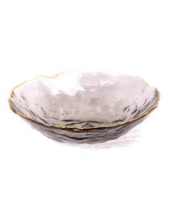 gilded black glass bowl