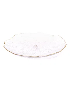 Large gilded glass serving dish
