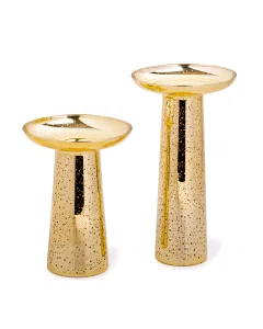Gold crystal glass vase set 2 pieces