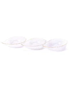3 piece gilded glass bowl set