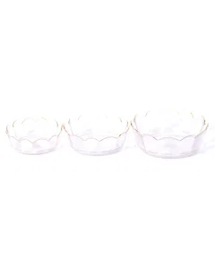 3 piece gilded glass bowl set