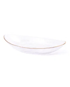 Gilded glass serving bowl