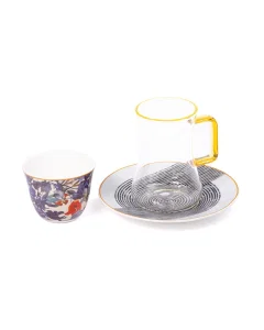 A set of 18 pieces of tea and coffee cups