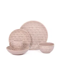 Light brown stoneware dinner set 20 pieces