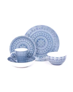 Blue stoneware dinner set 20 pieces