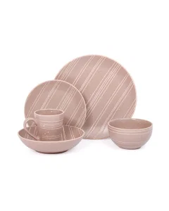 Light brown stoneware dinner set 20 pieces