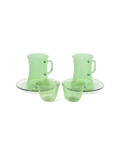 Green 18-piece set of cups and cups