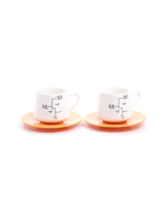 12-Piece Tea Cup Set Orange