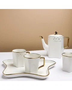 Tea set 8 golden pieces