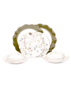 Dinner set 8 pieces, olive