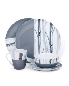 Gray porcelain dinner set 16 pieces