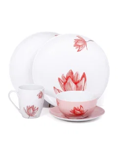 Pink porcelain dinner set 16 pieces