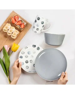 Dinner set 8 pieces gray