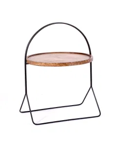 Wooden decorative stand with a large carrier