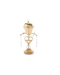 Golden crystal incense burner