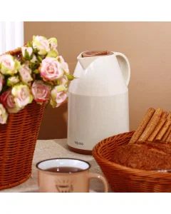 Swan 1 liter thermos, beige, brown lid