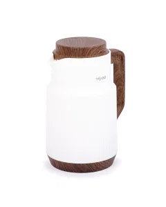 Dark wooden white thermos 1 liter