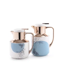 Ranem beige thermos set with blue pattern
